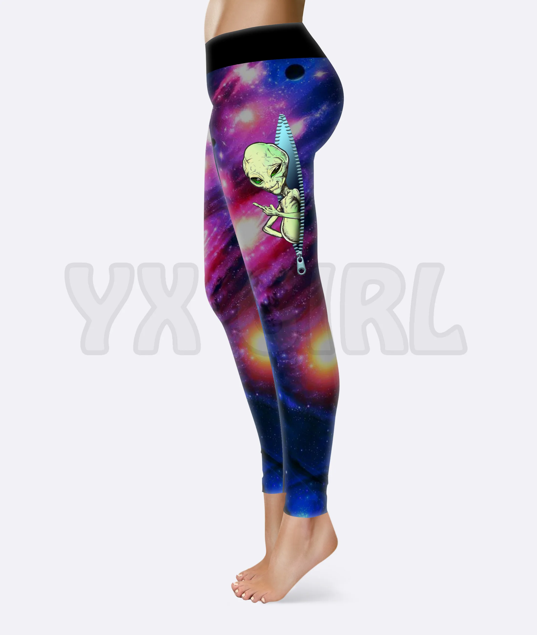 YX GIRL Women's For Girl  Alien Leggings Camping 3D Printed Leggings Sexy Elastic Female Skinny Leggings Gothic Yoga Leggings baby leggings for girls pants kids clothes robe enfant skinny cotton children trousers leggings for girl