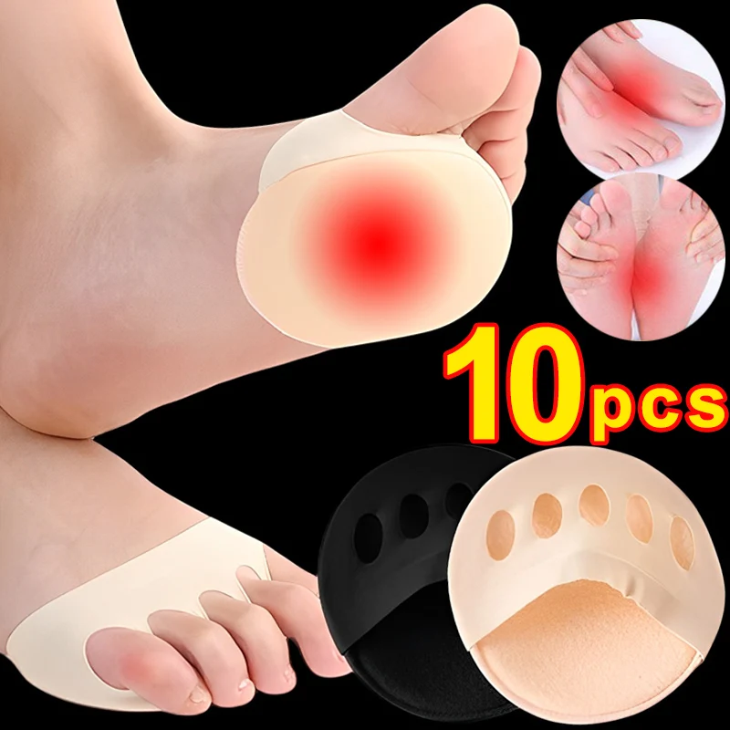 

10pcs Women Forefoot Pads High Heels Half Insoles Five Toes Insole Foot Care Calluses Corns Relief Feet Pain Massaging Toe Pad