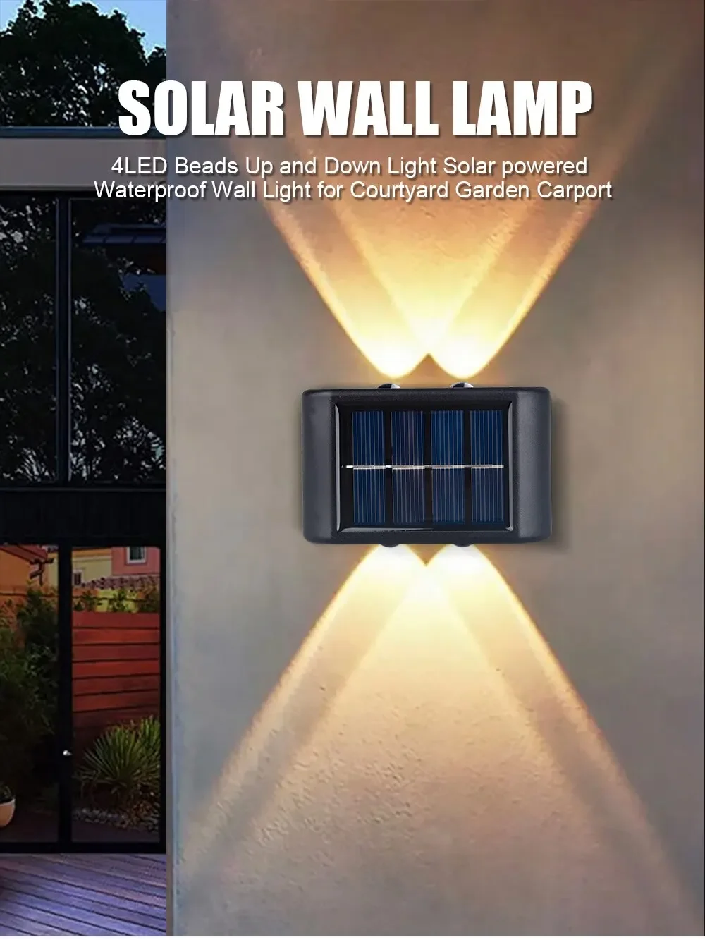 Description Picture 2 of itemSolar LED Light Outdoor Solar Lighting Lamp Streetlights Exterior Decoration Garland Waterproof Solar Garden Light Wall Light