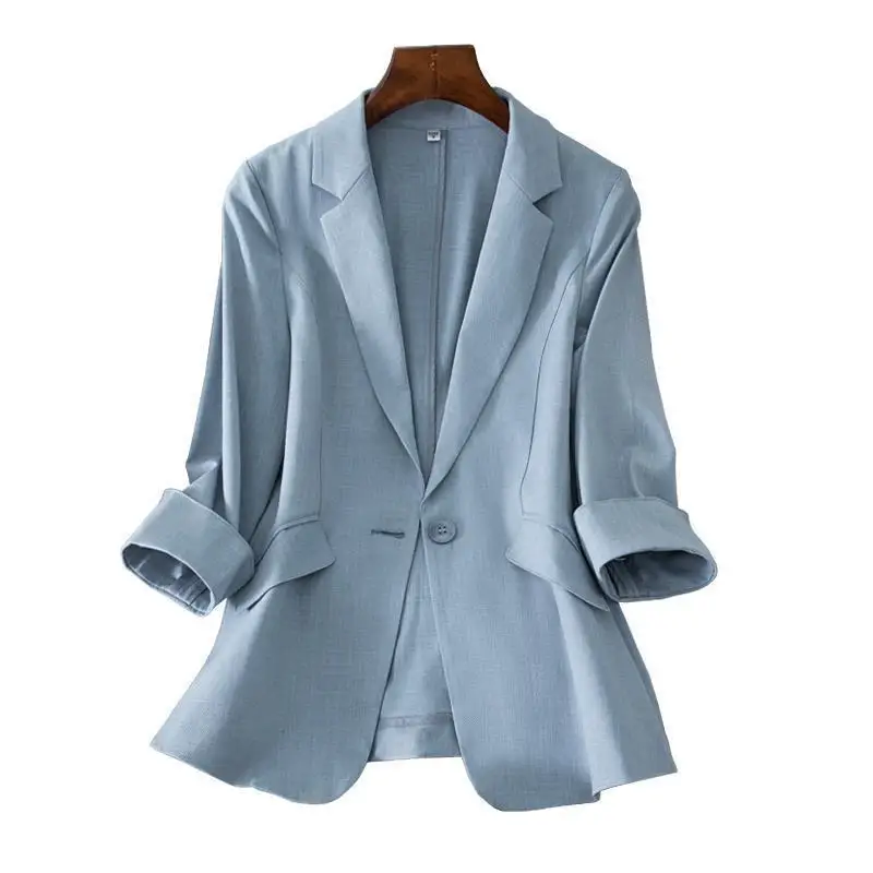 Small suit jacket female seven-point sleeve 2023 spring and summer new Korean version temperament slimming suit female top