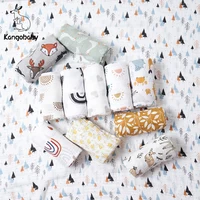Kangobaby #My Soft Life# Fashion Muslin Swaddle Baby Receiving Blanket Squares Babyroom Decor 100% Cotton Infant Quilt 1
