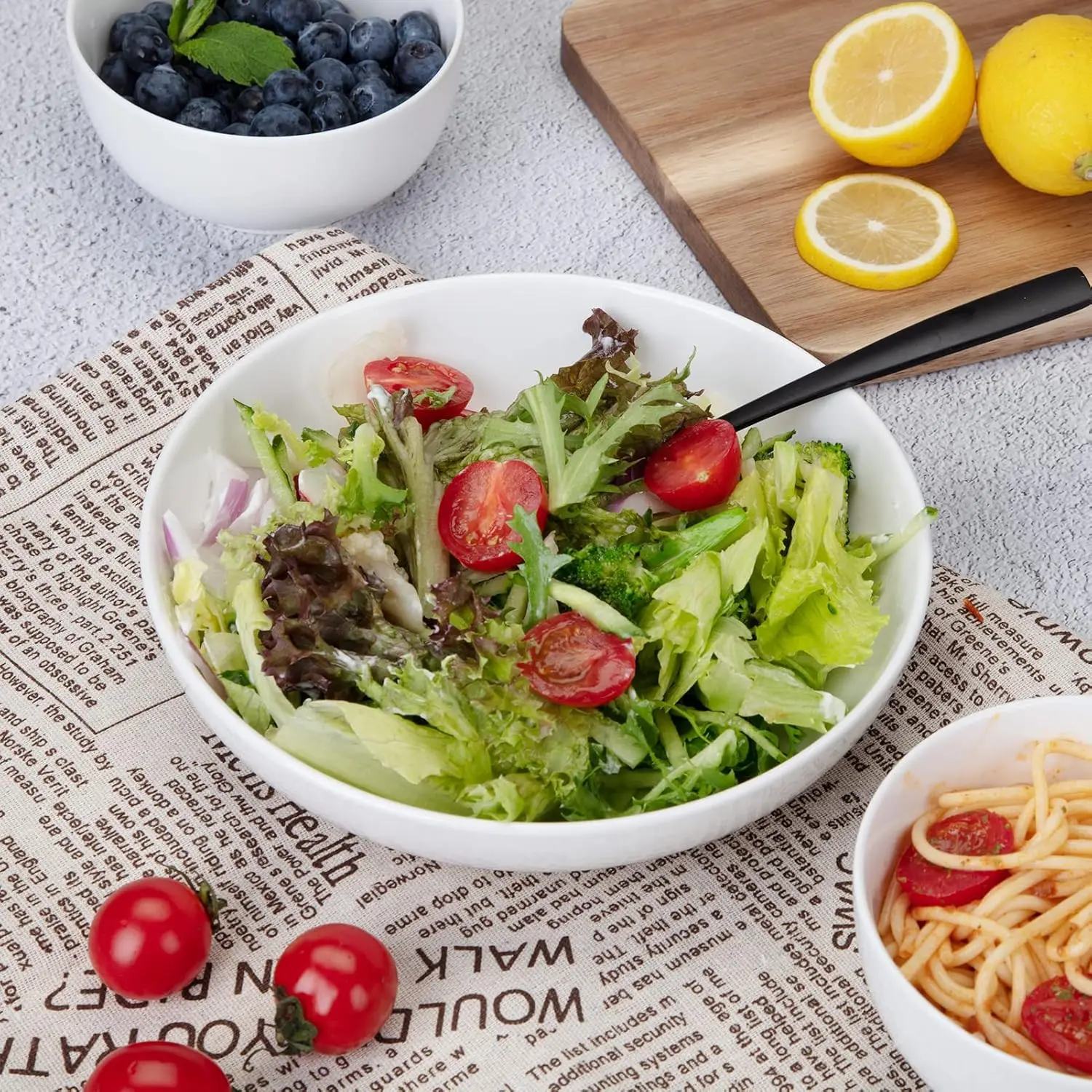 6-Pack 22oz Porcelain Pasta & Salad Bowls – Dishwasher Safe 6