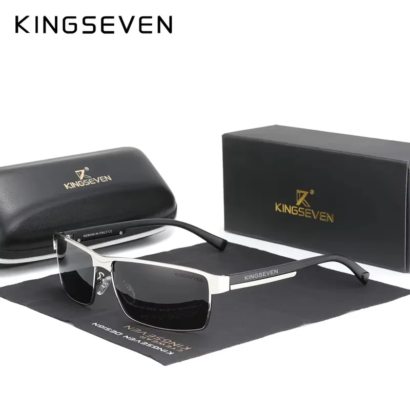 Lunettes de soleil polarisées KINGSEVEN pour pêche homme - UV400 qualité supérieure rectangle confortable