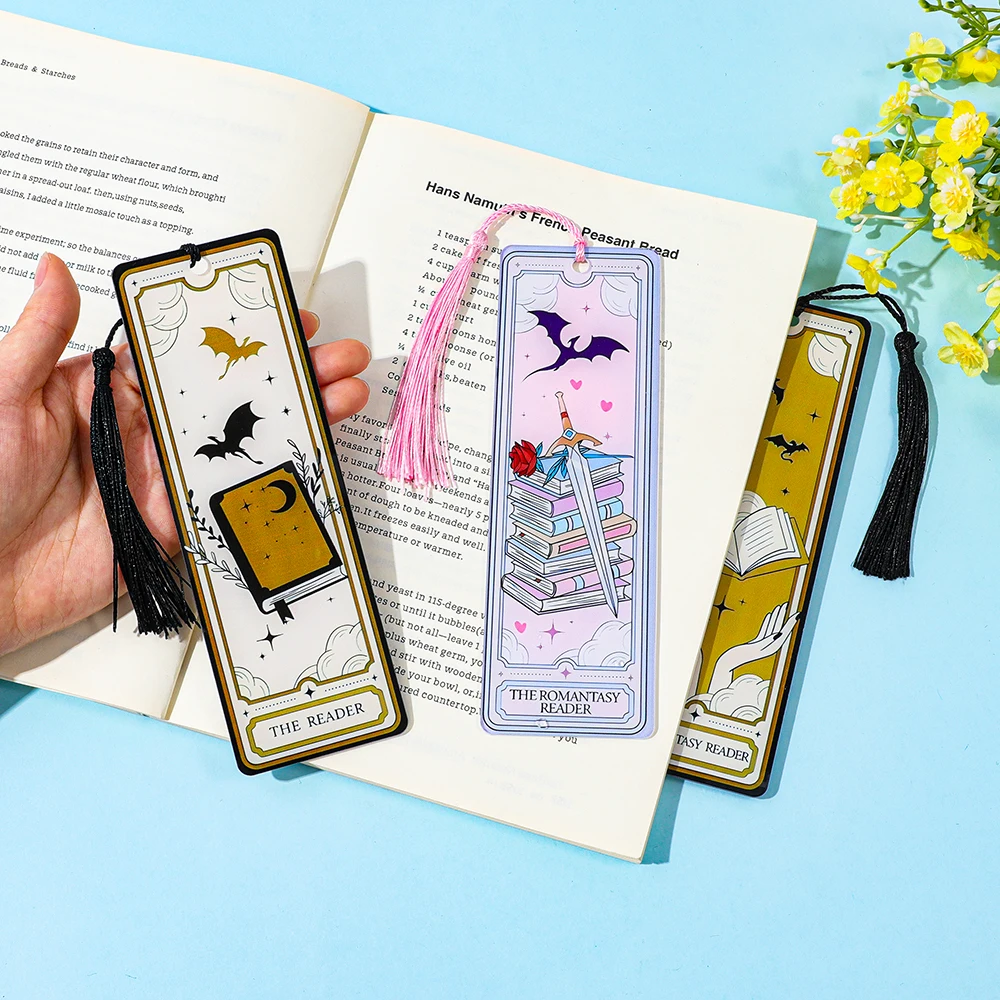 Dragon Knight Story Bookmark Acrylic Reading Supplies Exquisite Silky Tassels Perfect Birthday Gift For Book Lovers