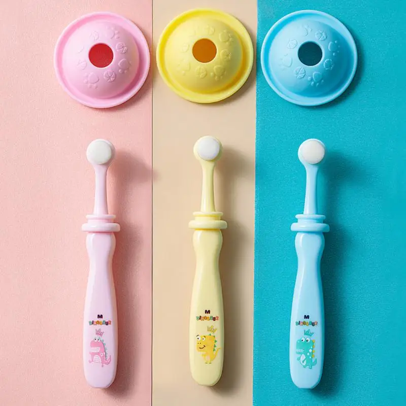 New Round Head Baby Toothbrush Kids Ultra-fine Soft Hair Silicone Toothbrush Cleaning Gum Protection Oral Care Baby