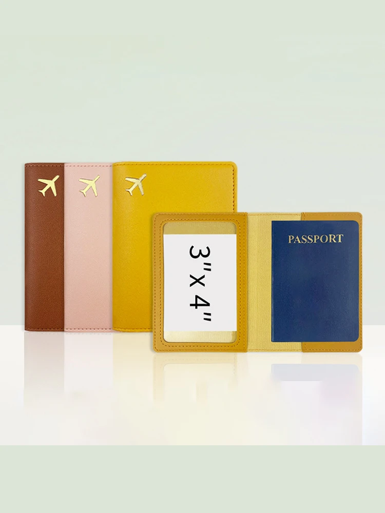 Passport Holder Multi-coloured Foiled Aircraft Leather Passport Case Hand-Stitched PU Passport Holder Cover