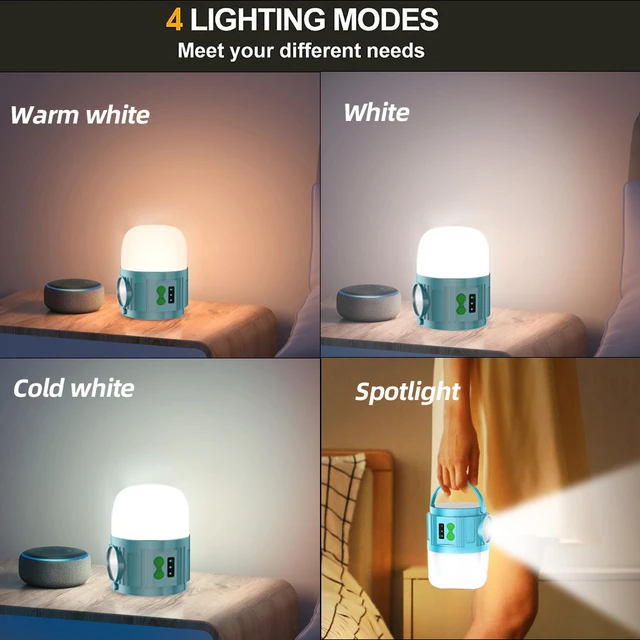 Camping Lantern Rechargeable 3000K Warm White Light Camping Lights Lamp  Brightness Adjustable 3 Light Modes with 18 Hrs Max Working Time for Hiking  Walking 