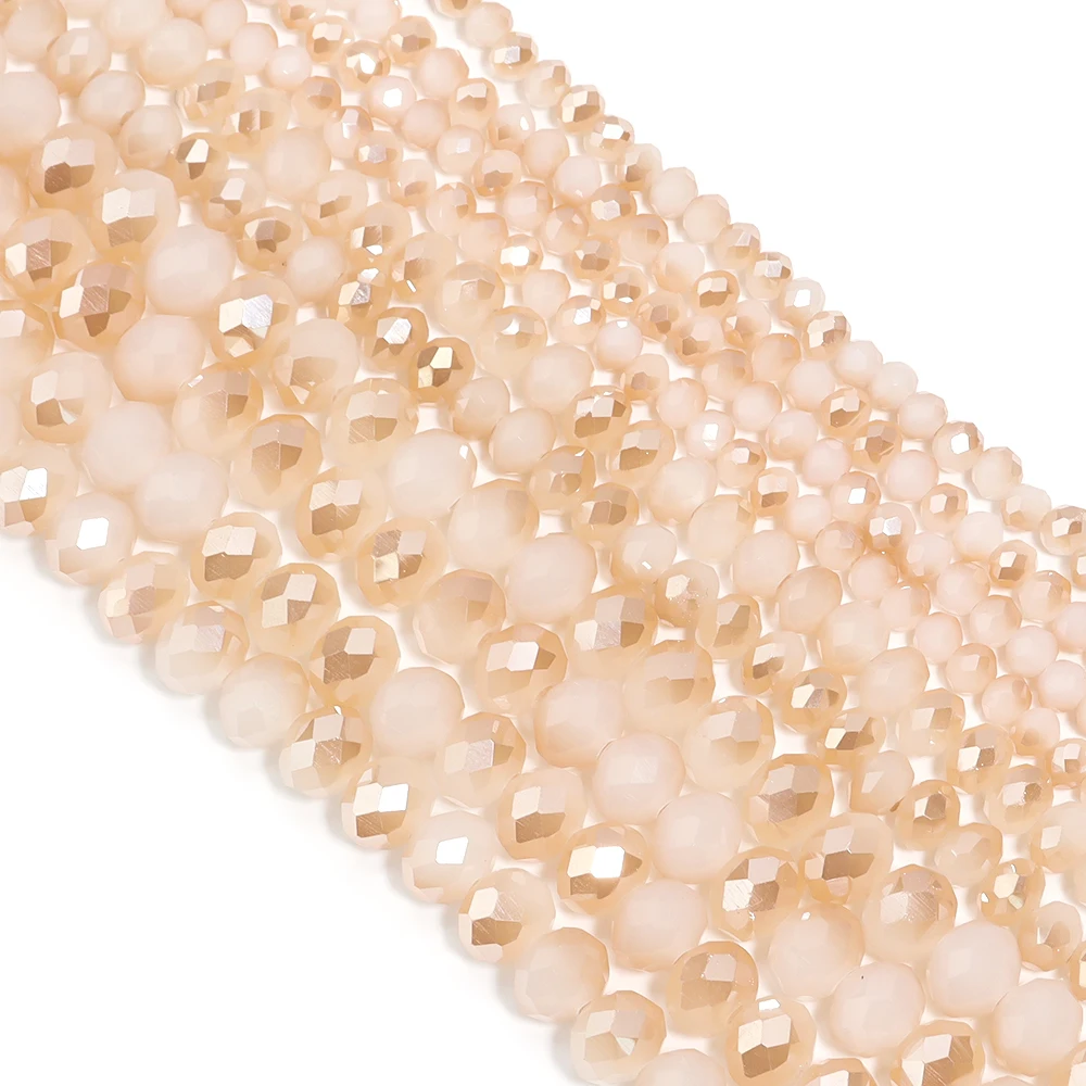 Round Faceted Colorful Glass Beads for Jewelry Making and DIY Projects