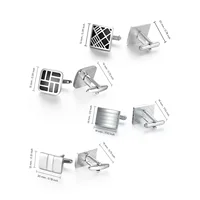 4 Pairs Cufflinks Set CuffLinks For Mens Wedding Souvenirs Groomsmen Gift Man Shirt Cufflink With Box Luxury Jewelry Tie Clips 3