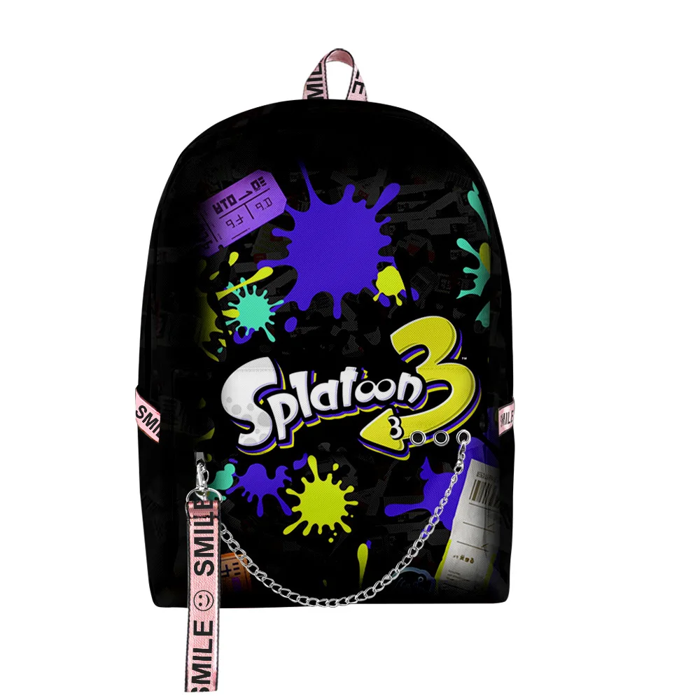 Popular Youthful School Bags Unisex Splatoon 3 Travel Bags 3D Print Oxford Waterproof Notebook Shoulder Backpacks