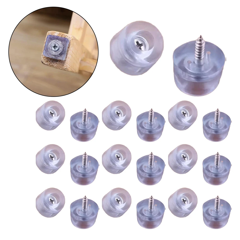 

20pcs Transparent Rubber Feet-Caps For Chair Legs Non-slip Feet Pads Sofa Foot Covers Floor Furniture Legs Protector Pad