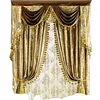 Golden flowers Press on Small fur surface curtains for hotel Hall Curtain Classic elegant Living Room Curtains Apricot gold new 4