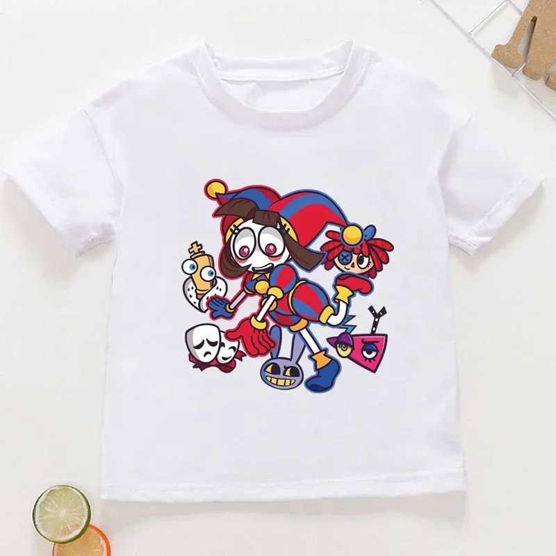 thumbnail image 1 of Camiseta de algodón con estampado de circo digital increíble para niños, camisetas de verano para niñas, ropa para bebés, camiseta de manga corta con dibujos animados para niños, 1 of 5