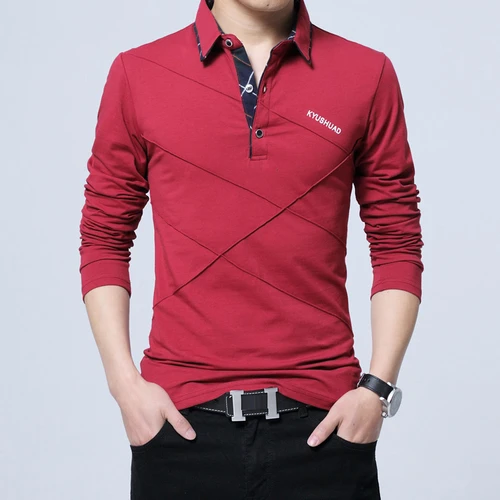 5XL 폴로 셔츠 칼라 남성 플러스 크기 3XL 4XL 가을 단추 브랜드 남성 폴로 셔츠 긴 소매 캐주얼 남성 셔츠 드레스 폴로 셔츠 5