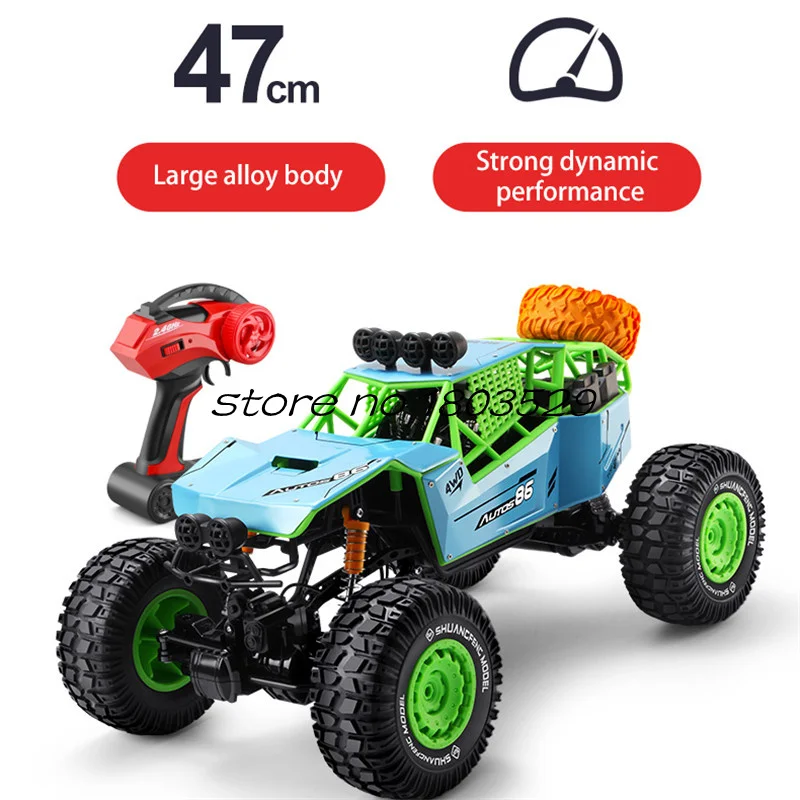 1:8 Extra Large Alloy Material Remote Control Car 4WD High Speed Climbing Off Road Vacuum Tire Elasticity Shock Absorbing RC Car 6