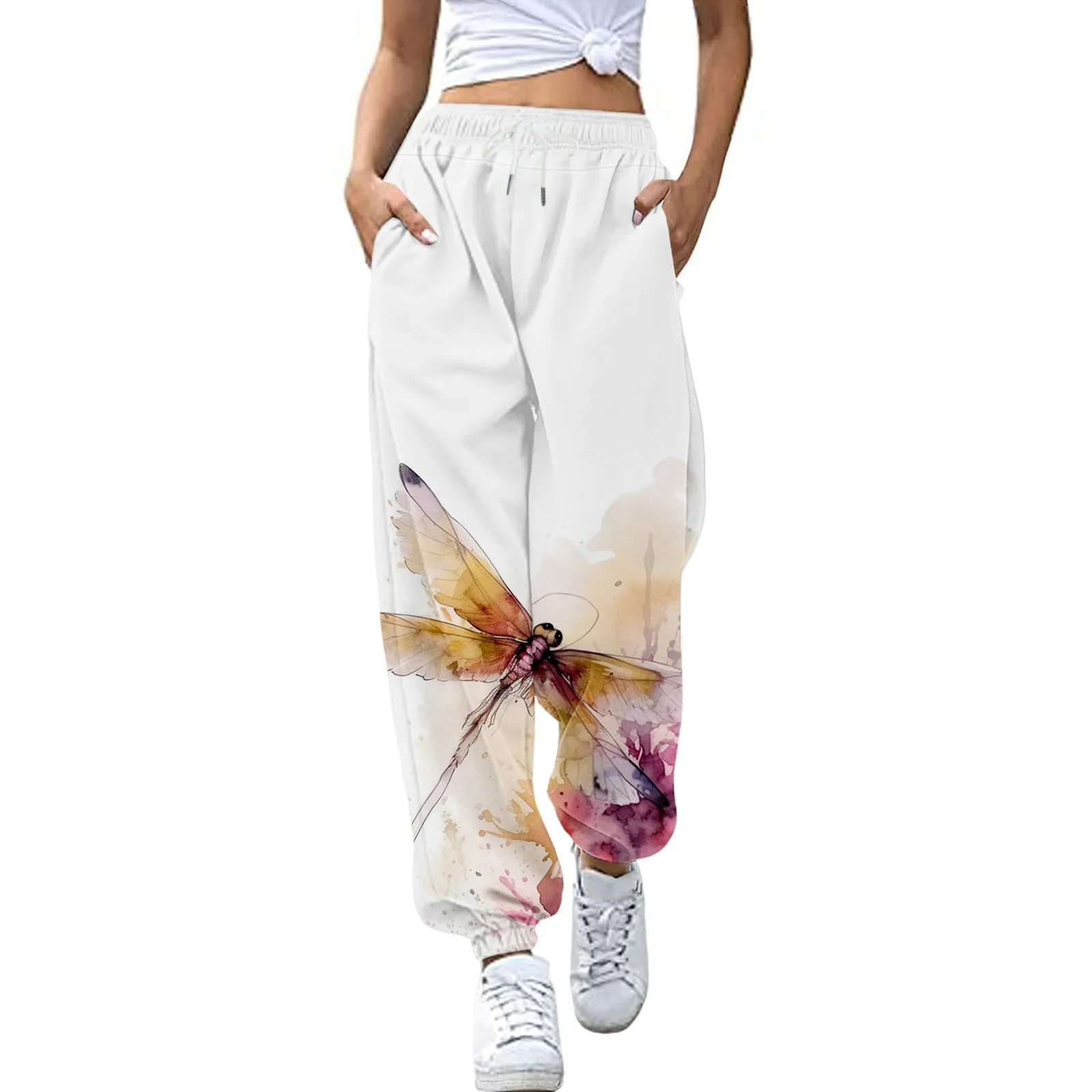 

Sweatpants Women High Waist Drawstrings Elastic Waist Sweatpants Pants Female Oversized Sports Baggy Trousers Joggers Sweatpants