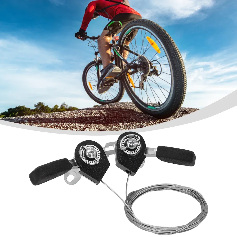 Manettes De Vitesse Vélo 3x6/3x7 – Alliage Aluminium Avec Câbles Inox – Pour VTT, Ville, Route