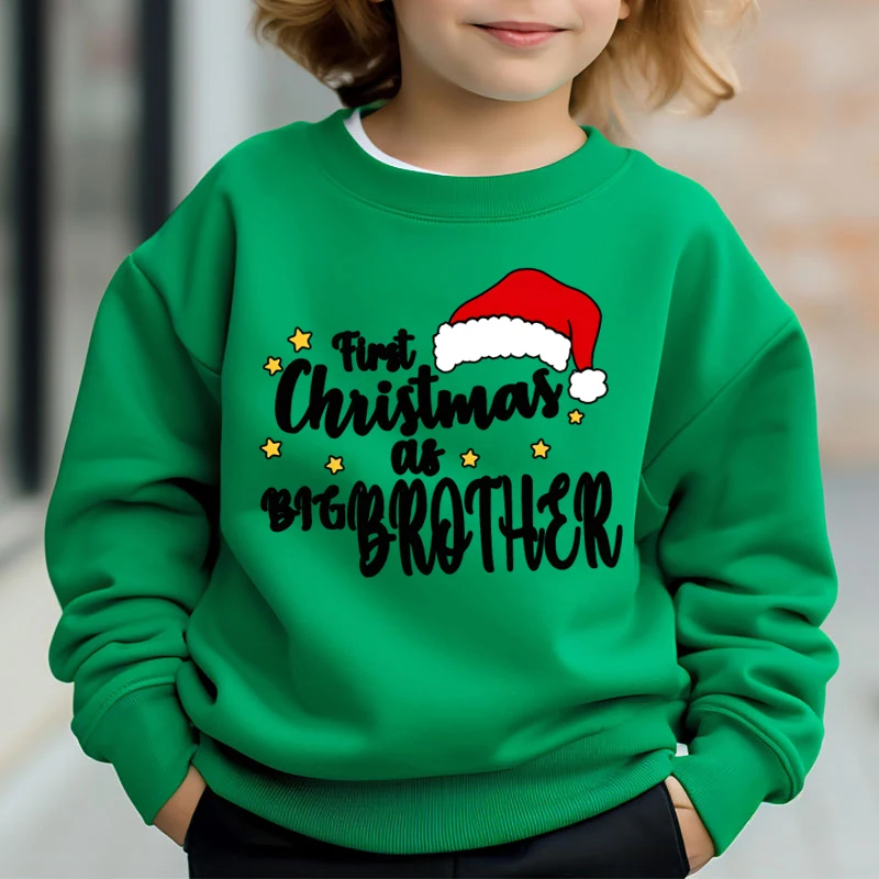 Sudaderas familiares a juego Primera Navidad Como mamá Papá Hermano Hermana Diseño Sudadera clásica Sudadera con capucha a juego familiar navideña
