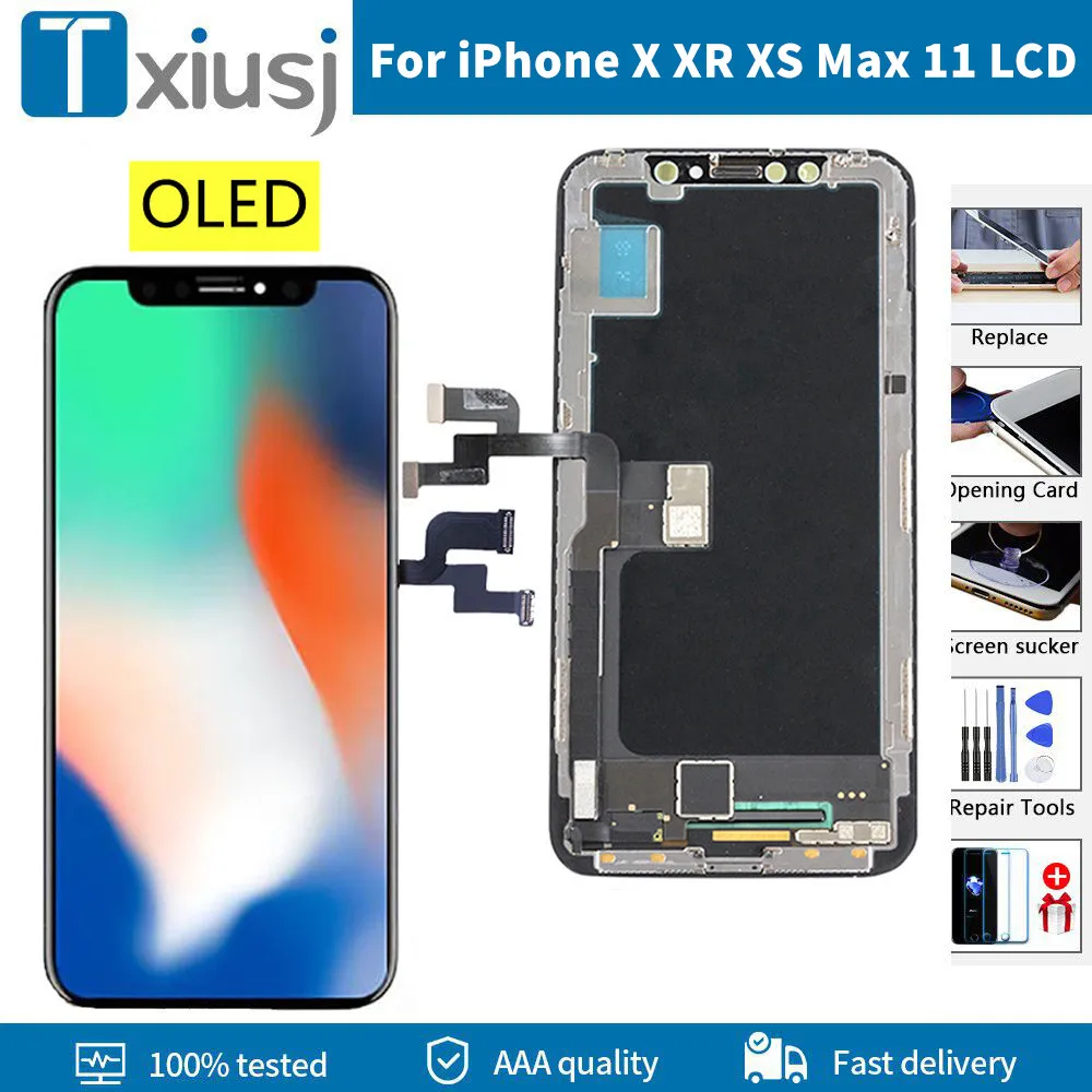 100% TEST OLED For iPhone X XR XS Max LCD Display 11 Screen Digitizer Assembly Replacement With little Defective |