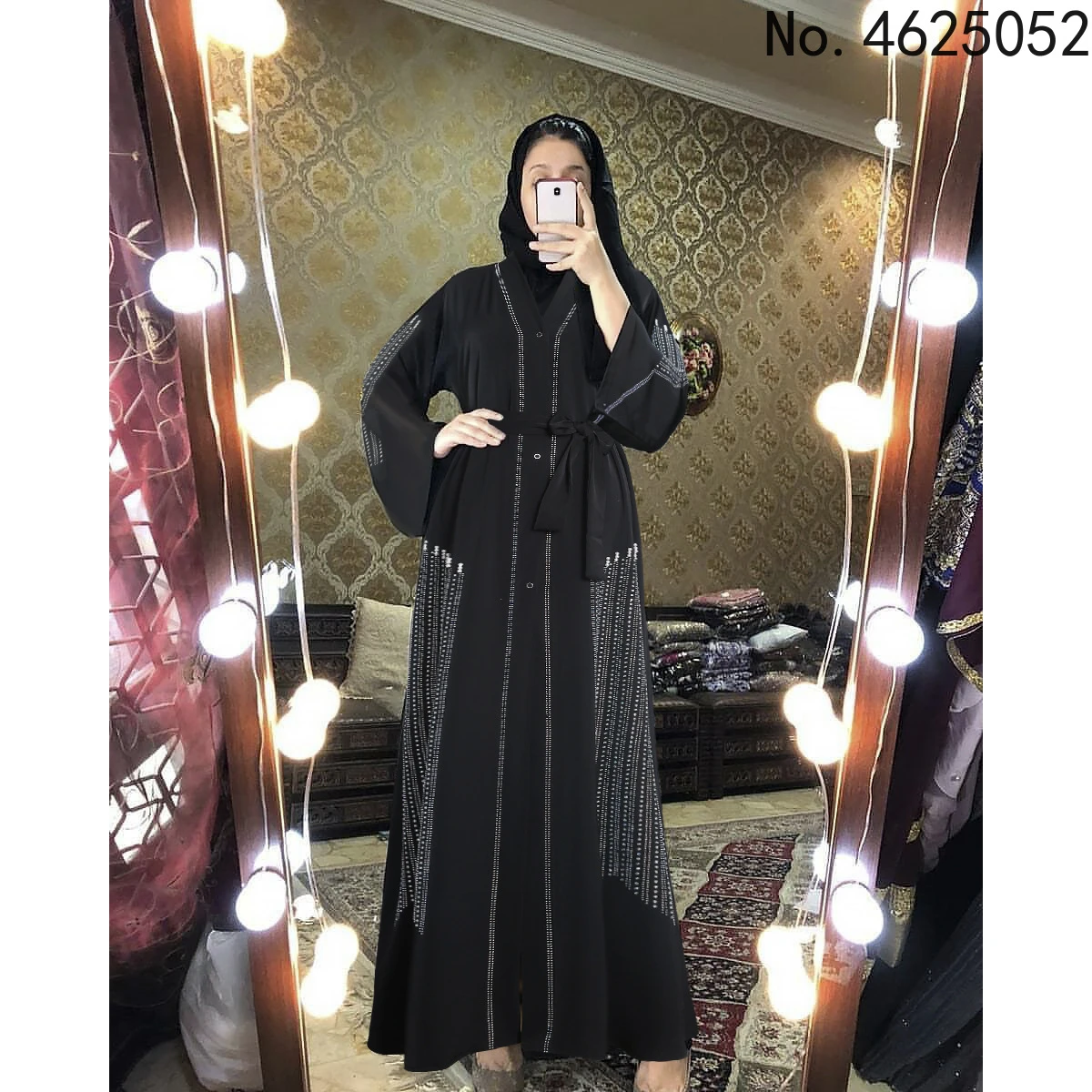 african pants Muslim Kaftan Abaya Dress Kimono Women Dubai Open Abayas Turkish Stones Chiffon Hooded Dress Elegant African Plus Size Boubou african style clothing