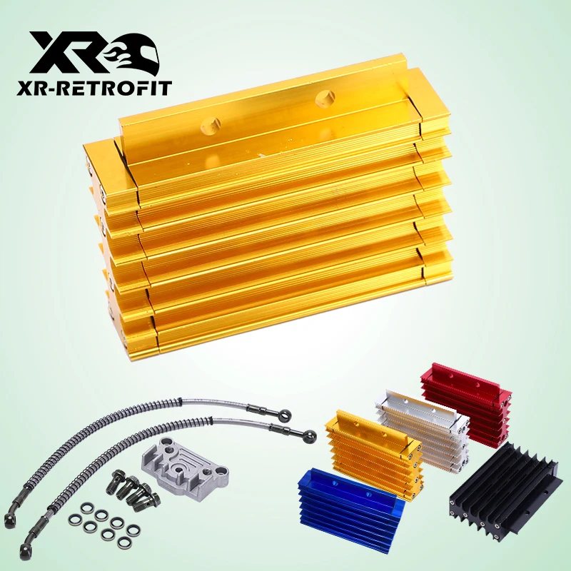 

Motocycle CNC Oil Cooler Adapter Engine Cylinder Cover Cooling Kit Radiator Aluminium For ATV Pit Dirt Bike motocross 50CC-140CC