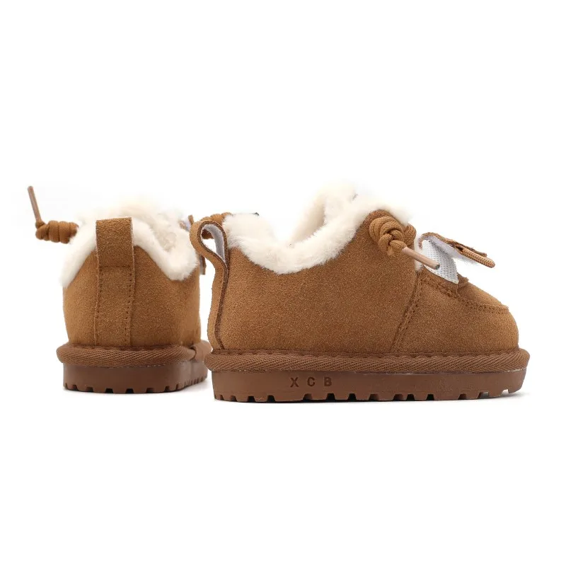 Winter Baby Snow Boots Leather Warm Plush Boys Girls Soft Sole