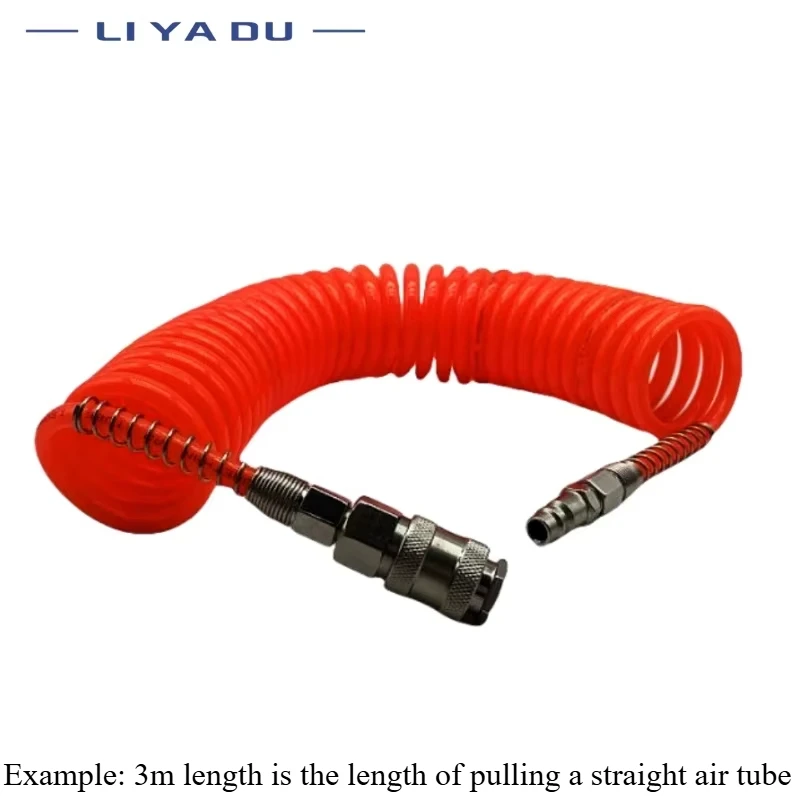 Pneumatic Tubing Compressor Air Tools 3M 6M 9M 12M High Pressure PU Tubing Gas Spring Pneumatic Spiral Tubing EU Quick Coupling Pipe EU/JP Type