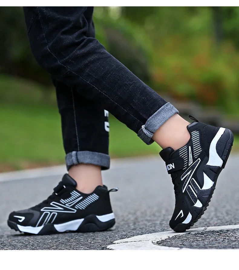 Description Picture 4 of itemKids Running Sneakers Boys Casual Leather+Mesh Breathable Walking Shoes Children Girls Anti-slippery Lightweight Tennis Trainers