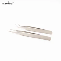 NAVINA 1pcs New Stainless Steel Industrial Anti-static Tweezers watchmaker Repair Tools  Eyebrow Tweezer Eyelash tweezer 2