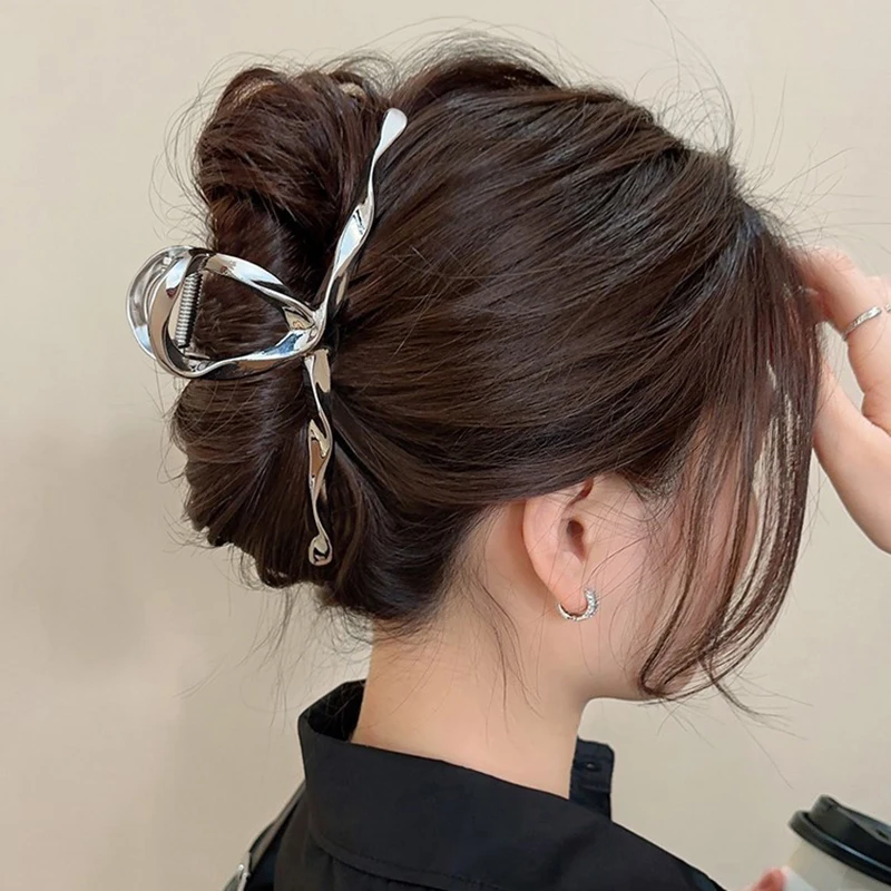 Fermagli per capelli in metallo granchio per donna forcina per capelli Clip artiglio di grandi dimensioni accessori per capelli copricapo per ragazze 13.5cm