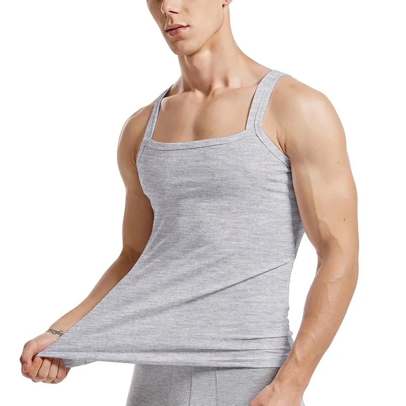 Bodybuilding Singlet Men T-shirts Elastic Cotton Undershirt Man Fitness Tank Top Gym T-shirt Summer Sleeveless Top Mens Clothing