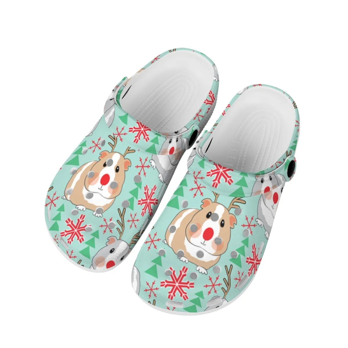 Christmas Guinea Pig Print Fashion Couple Beach Sandals Women Light Comfortable Slippers High Quality Soft Flat Garden Shoes New