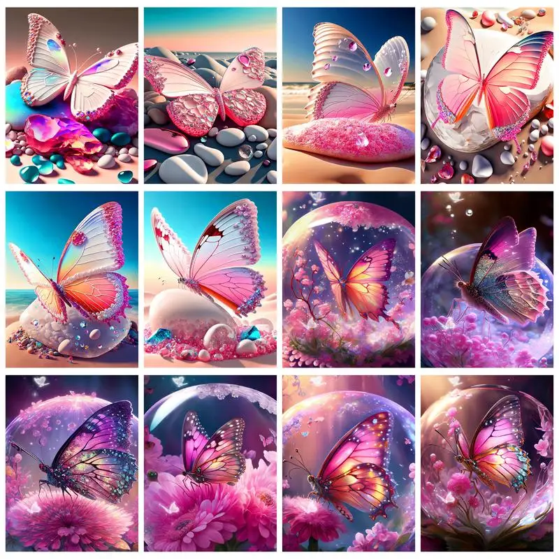 

RUOPOTY 5D DIY Diamond Painting Animal Butterfly Full Round/Square Embroidery Mosaic Handmade Gift