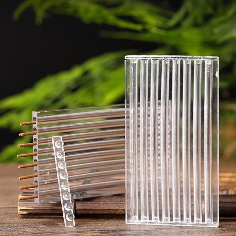 10pcs 8 holes Incense Sticks Transparent Acrylic Incense Tube Barrel Package Storage Box