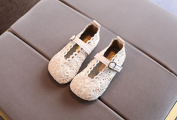 girls leather shoes Baby Shoes 2022 Spring Summer New Knitted Lace Fabric Breathable Girls Princess Shoes Non-slip Soft Baby Toddler Shoes F02084 child shoes girl