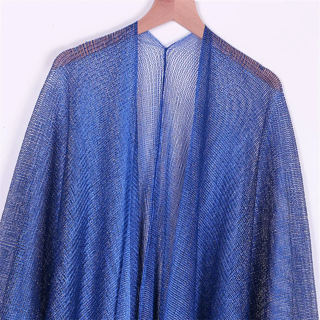 Sexy Fringe Tassel Mesh Sheer Shiny Knitted Tunic Beach Cover Up Cover-ups Beach Dress Beach Wear Beachwear Female Women