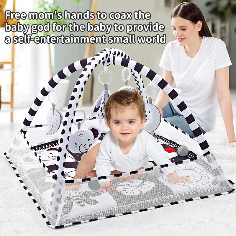 Baby Play Gym Play Mat Children Play Mat Rack Newborn Baby Activity Gym Mat 0-36 Months Tummy Time Crawling Game Blanket Toys - 3