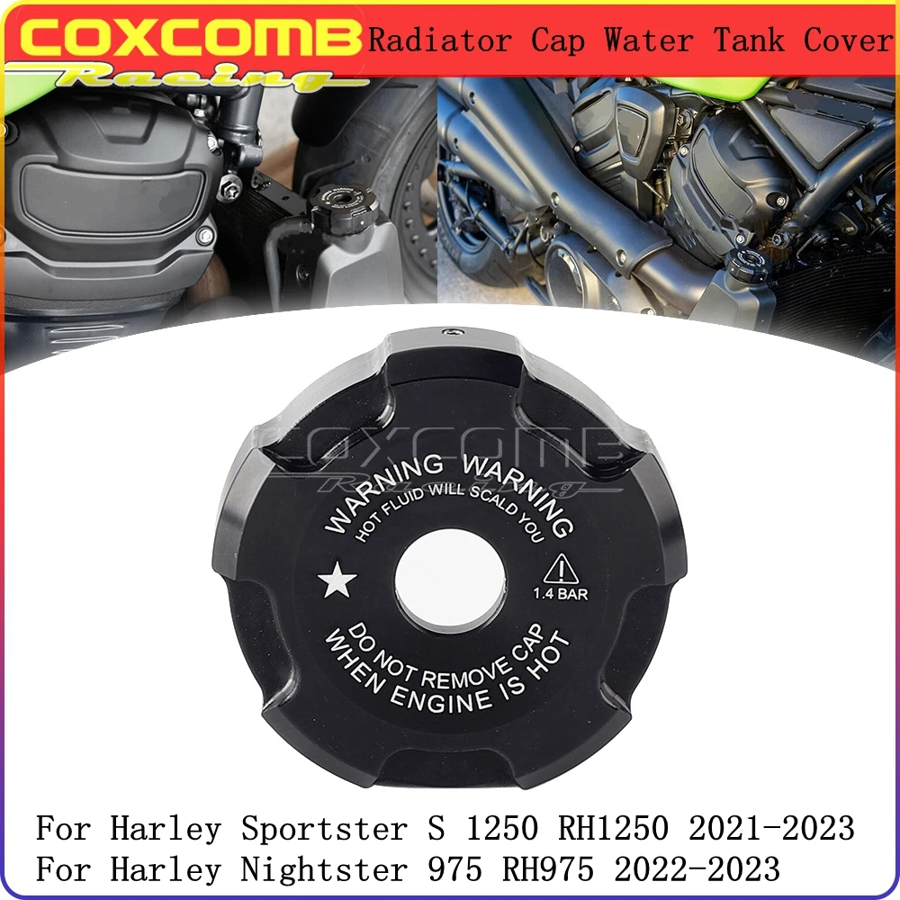 

For Harley Sportster S 1250 RH1250 Nightster 975 RH975 Water Tank Cover Radiator Cap Aluminum Motorcycle Accessories 2021-later