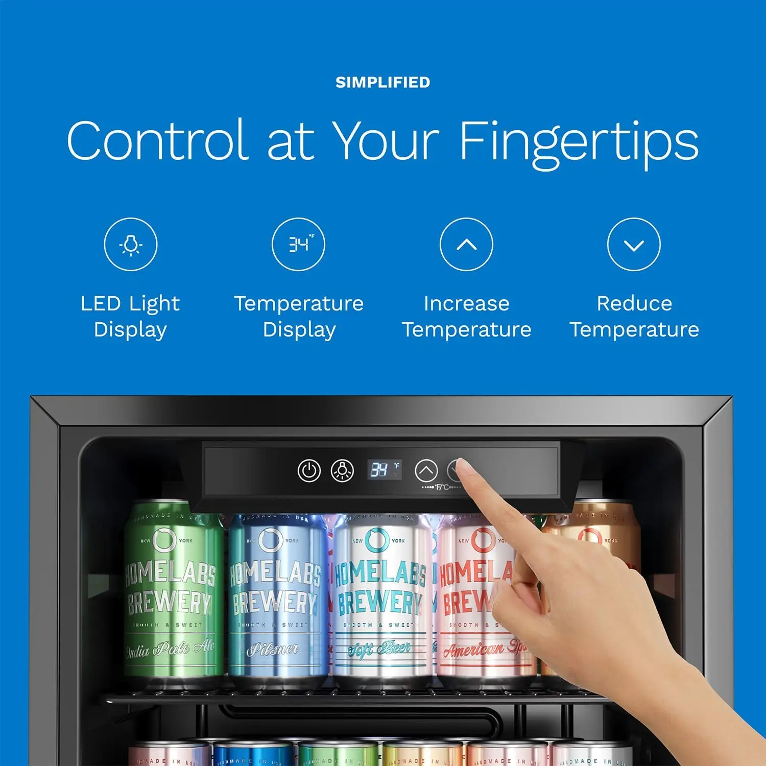 Beverage Refrigerator and Cooler - 120 Can Mini Fridge with Glass Door for Soda Beer or Wine - Small Drink Dispenser Machine for 4