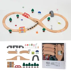 Wooden Railway Track Expansion Set - DIY Building Blocks and Educational Toys (Bridge SET B)