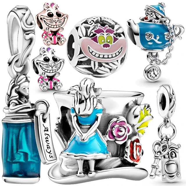 Alice Charm Bracelet Silver Alice in Wonderland Jewelry Mad 