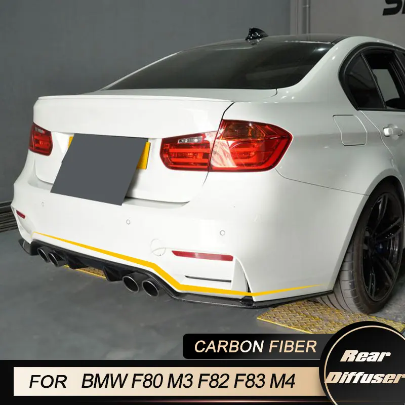 

Автомобильный задний бампер, диффузор, спойлер для BMW F80 M3 F82 F83 M4 2014-2019, задний диффузор, фартук с разветвителями, углеродное волокно