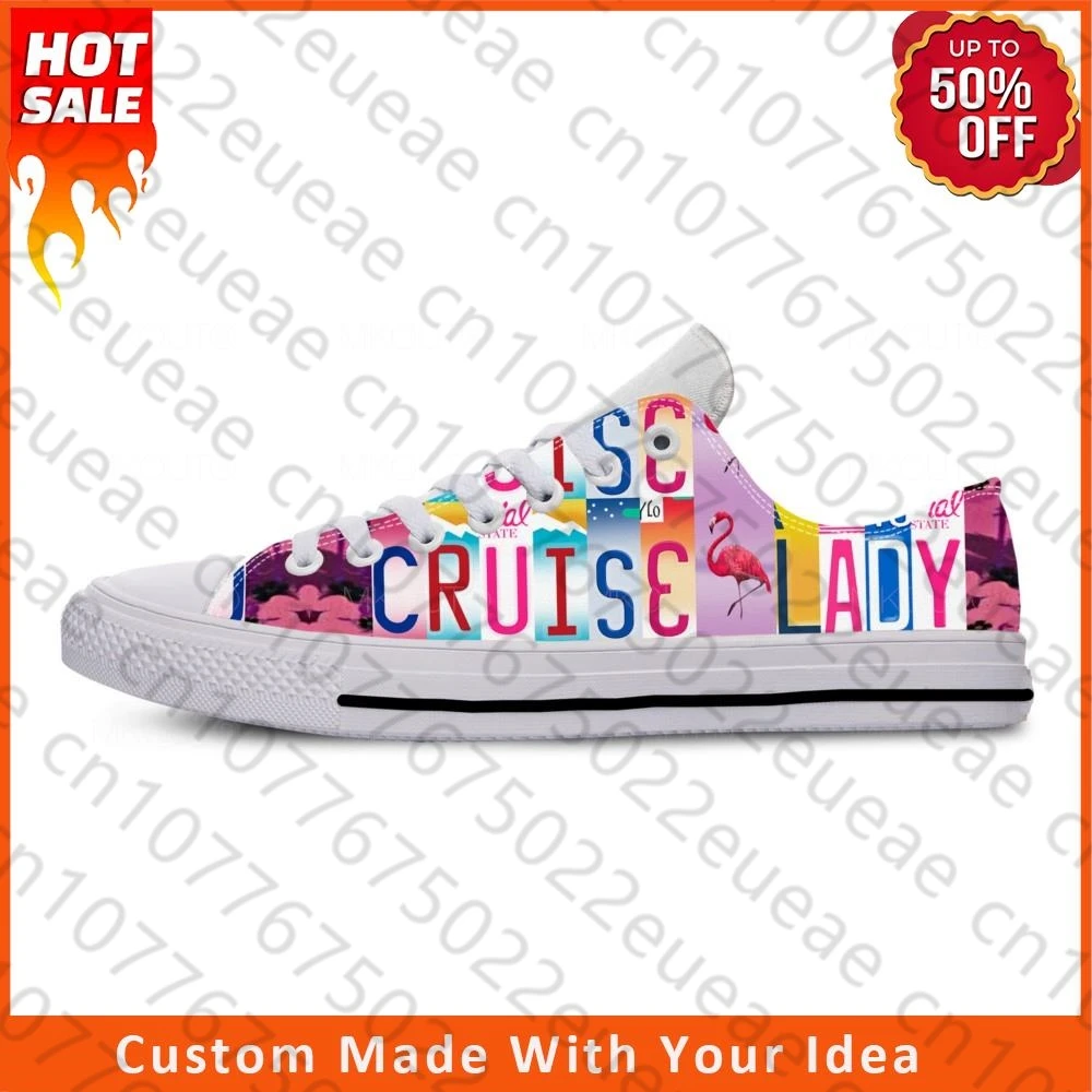 

Кроссовки круизные женские с фламинго, низкие кеды, повседневная холщовая обувь для подростков, дизайнерская легкая обувь для бега с 3D принтом