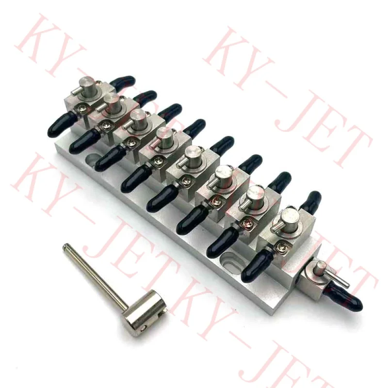 

Eco solvent UV plotter clean valves Metal 4 / 6 / 8 / 12 units aluminium cleaning valve 3 ways Gongzheng Flora Infinity printer