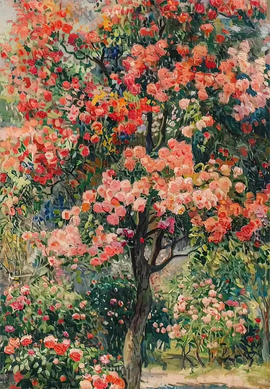 Spring Academy Floral & Fauna Retro Canvas Art Prints - Vibrant Home Decor Collection