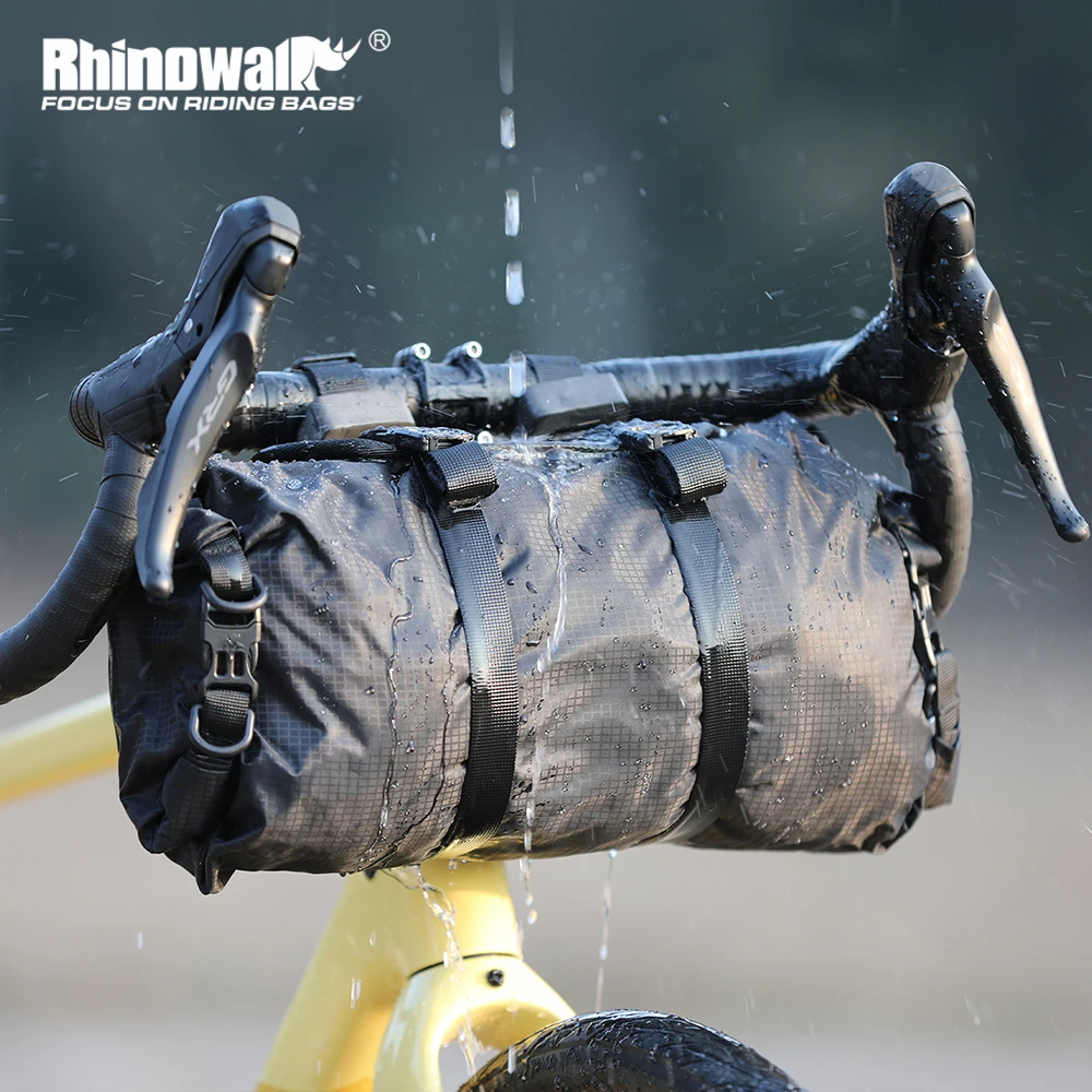 Rhinowalk Front Handlebar Bag 12L Waterproof Bike Mounting Kit With Replaceable Inner Bag Detachable Front Storage Luggage