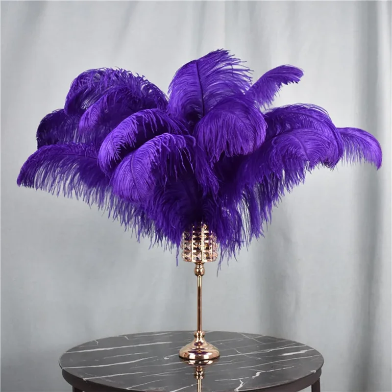 10PCS Purple Ostrich Feathers Fluffy White Feather for Crafts DIY Wedding  Centerpiece Holiday Carnival Home Decoration 15-60CM