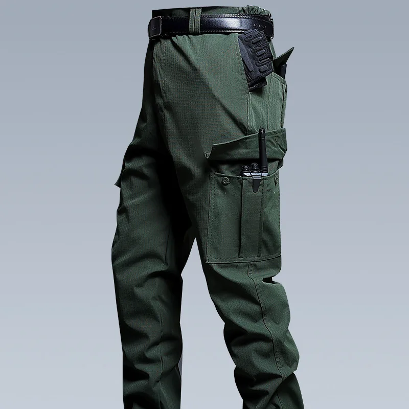 Wear-Resistant Cargo Pants Men Casual Work Stretch Trousers Breathable Multi-Pocket Outdoor Waterproof Training Hiking Pant Male