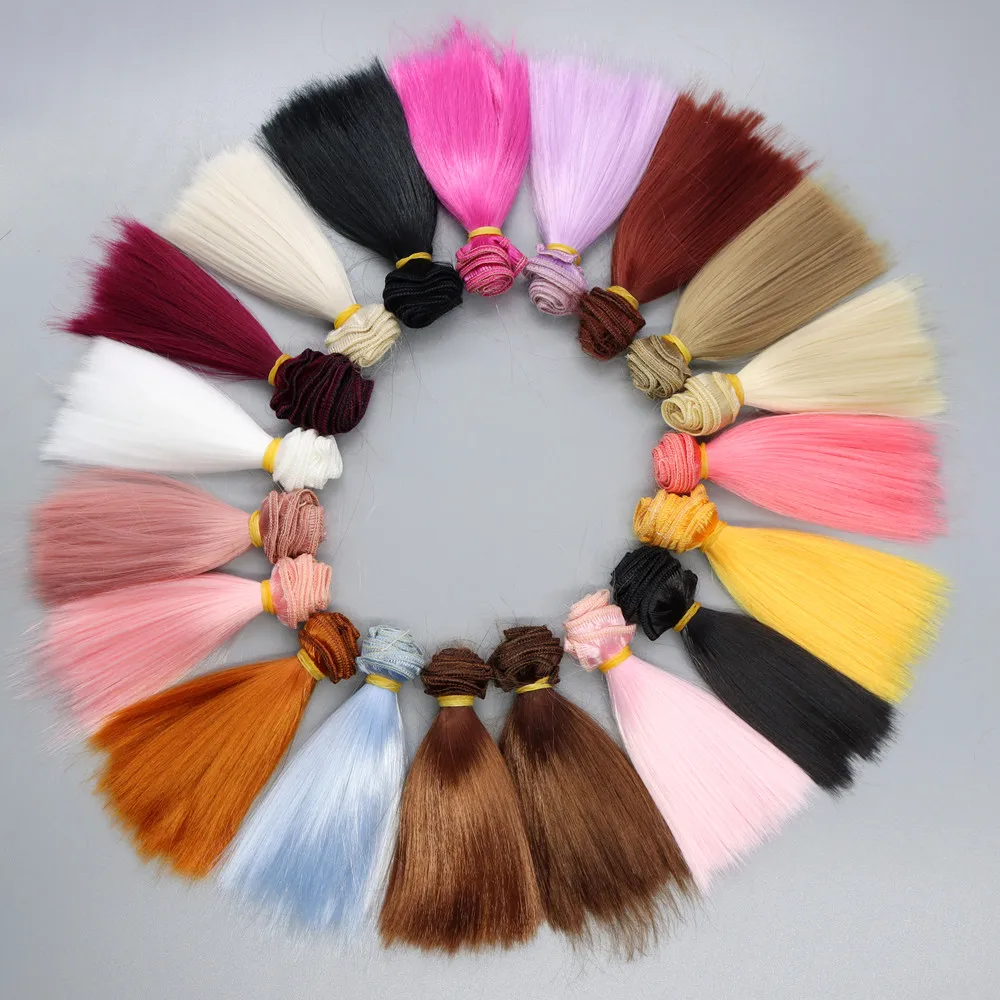 Hair Wefts 10*100CM/20*100CM Straight Various Colors Milk Shreds Doll Accessories For All Dolls DIY Wigs