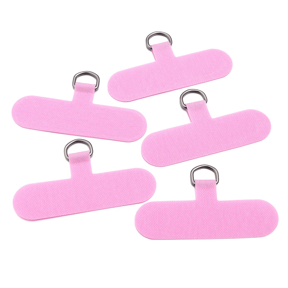 Set of 5 Detachable Metal Ring Phone Lanyards with Oxford Strap and Anti-Lost Tether